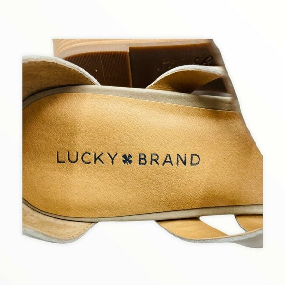 Lucky Brand Jewelia Leather Wedge Sandal 12M NWOT - Picture 10 of 10